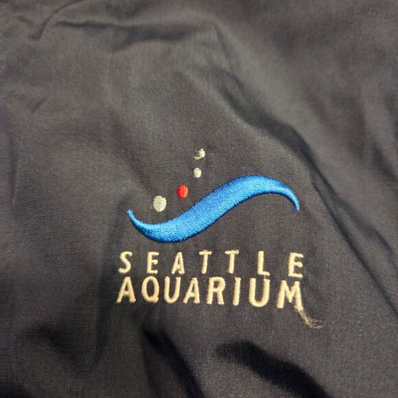 StormTech Adjustable Waist Rain Vest Seattle Aquarium Logo Men's Medium - Picture 5 of 11